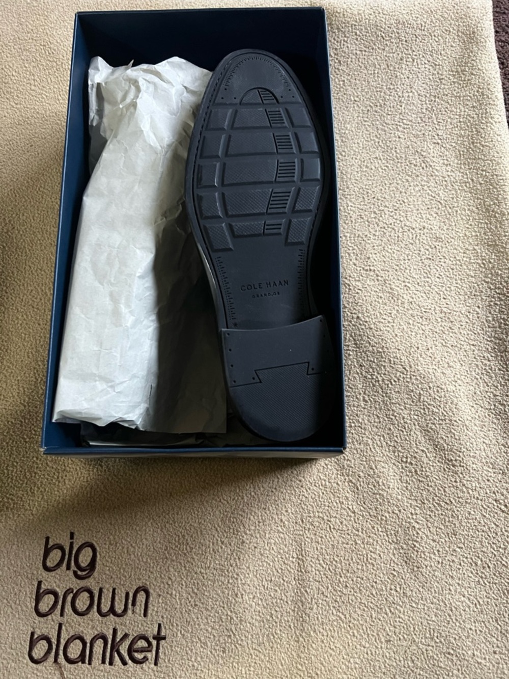 Cole Haan Black Men's Oxford with Textured Rubber Sole